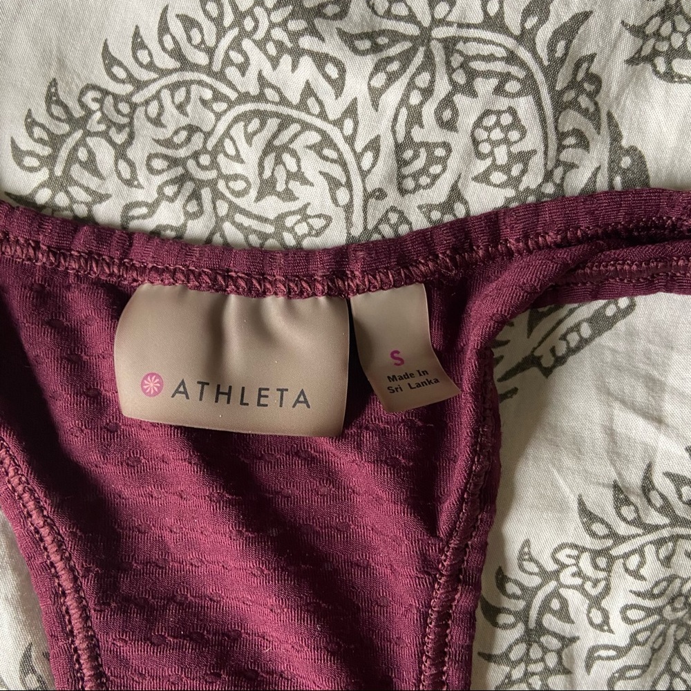 Athleta Maroon Racerback Tank Top - Picture 3 of 3